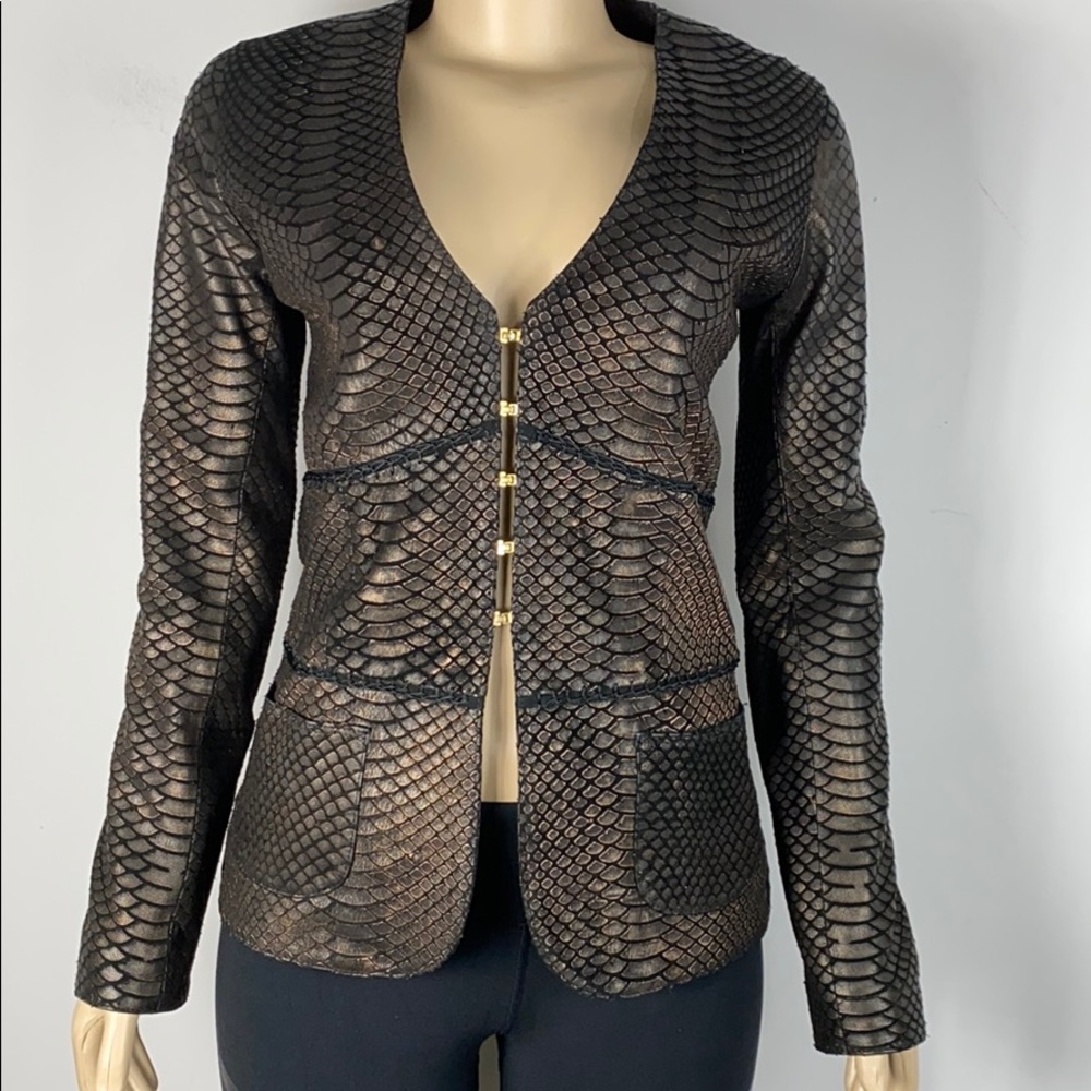 Natacha & Vanessa Python Embossed Jacket Small - image 1